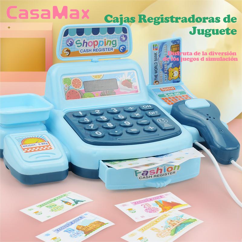 Conjunto De Caja Registradora De Juguete Para Niños Con Escáner