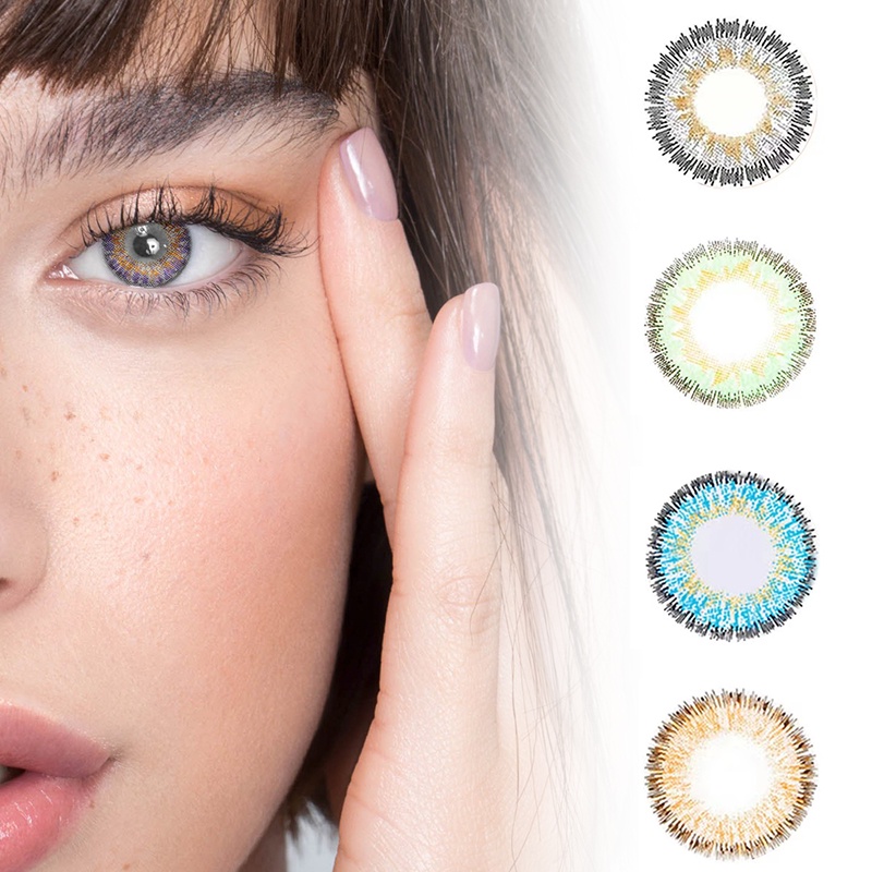 EYESHARE Lentes De Contacto De Color Natural 2 Piezas De Contactos  Coloridos Para Cosméticos De Ojos Marrones Maquillaje