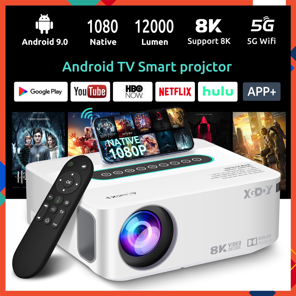 Proyector Con Android Tv 10, Proyector 4k 8k Soporte Con Wif