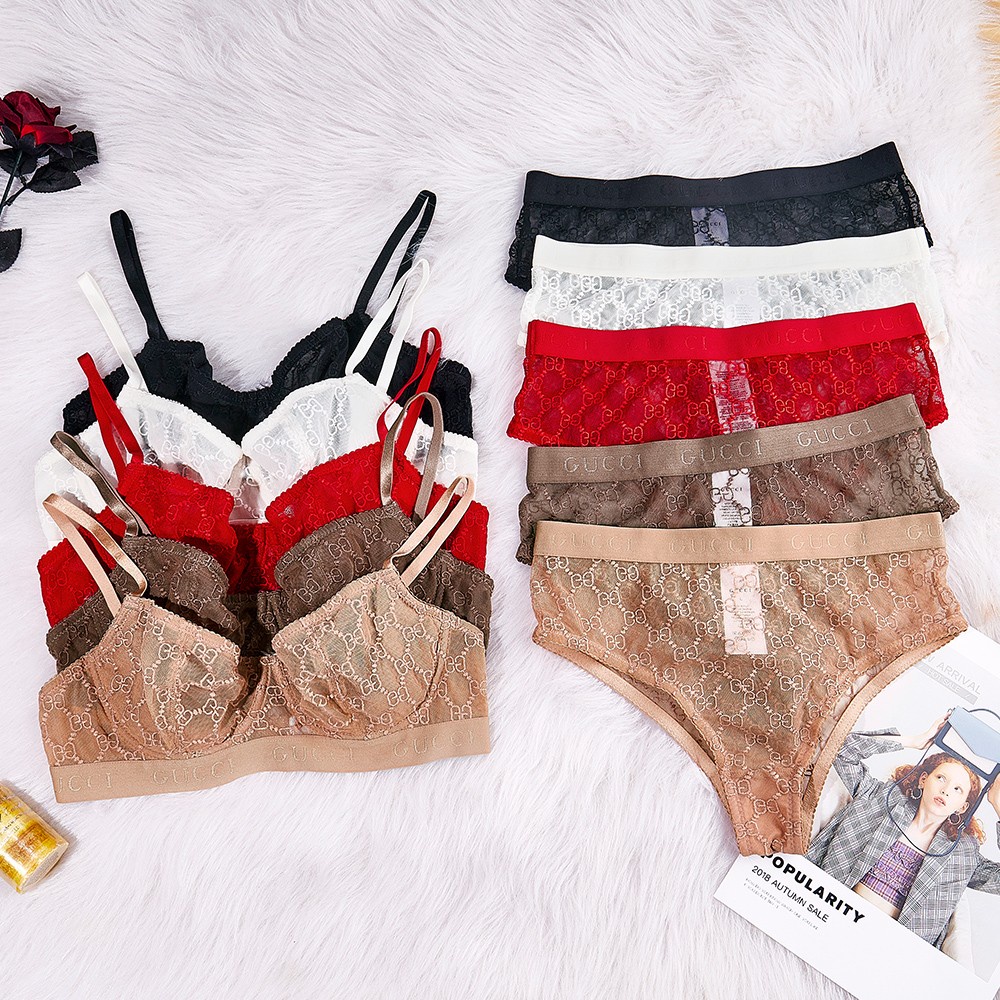 GUCCI Cómodo Pushup Sujetador Bragas 2pcs Sexy Panty Shopee México