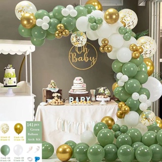 Decoraciones de fiesta de bautismo, decoración de primera comunión blanca y  dorada para niños y niñas, kit de guirnalda de globos con fondo de madera