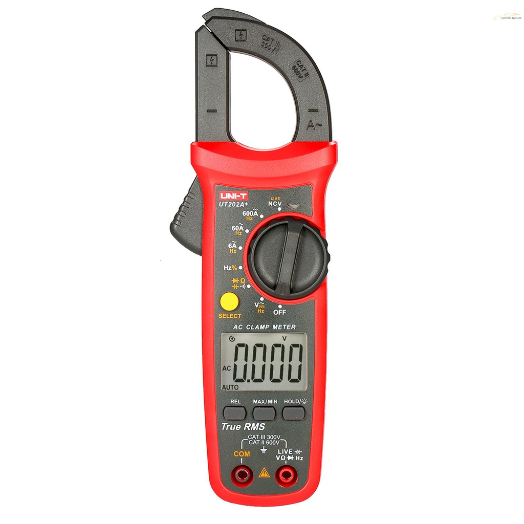 UNI-T UT202A + 6000 Cuentas Abrazadera Digital Medidor True RMS ...