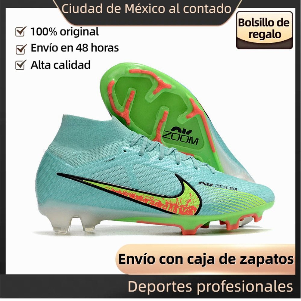 Nike Air Zoom Mercurial Superfly IX Elite FG Zapatos de futbol de punto verde con colchon de aire completo
