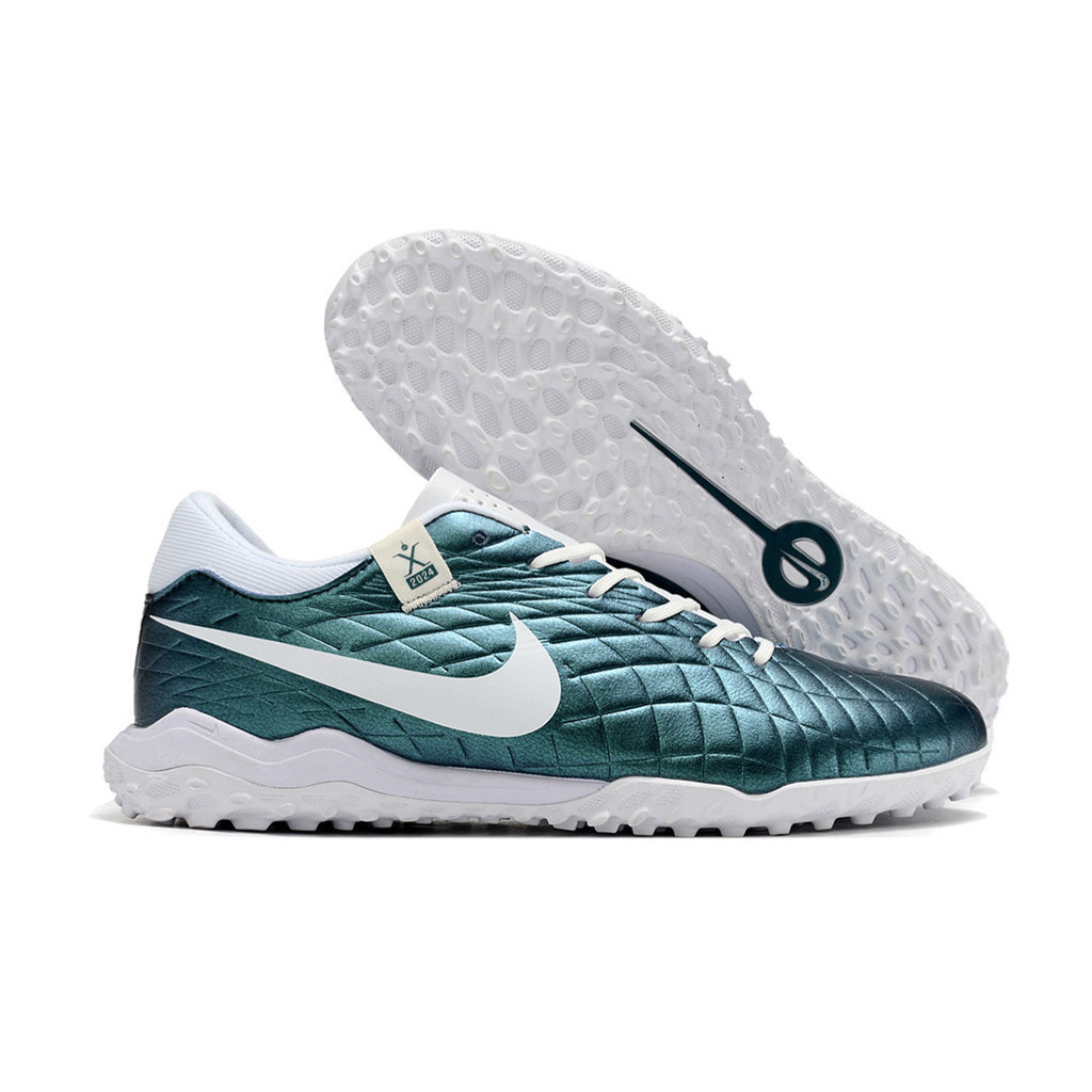 Nike Tiempo Legend X Academy TF Blanco Marron Diez Generacion super Fiber MD Zapato de Futbol con base de clavos de hierba