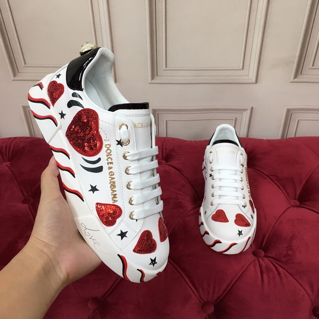 Dolce Gabbana Alta Calidad Señoras Zapatillas Blancas G5