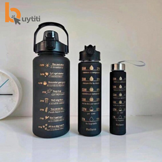 Botella De Agua Deportiva De 1 Litro Transparente Con Popote y Marcador De  Tiempo Motivacional