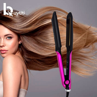 Plancha profesional de plancha plana para el cabello, con placa ancha y  pantalla digital, alisadores de pelo de titanio de doble voltaje (oro rosa)