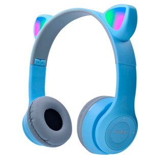 Auriculares inalámbricos con orejas de gato para niño y niña, audífonos con  luz Flash, Micrófono, Control