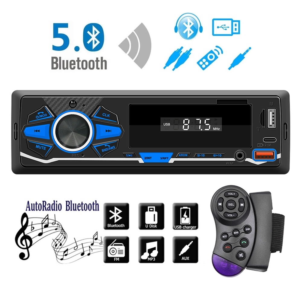 Autoradio de Coche Bluetooth 60W X 4 USB, AUX, Manos Libres, Radio, MP3,  Archivo