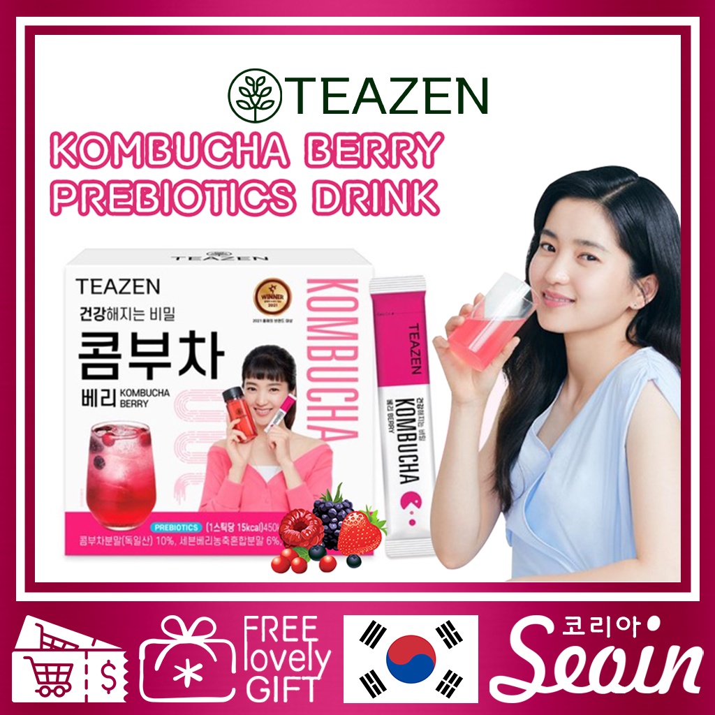 TEAZEN Berry Kombucha Tea x Kim TaeriBebida De Prebióticos Saludables 5gSeoin Shopee México
