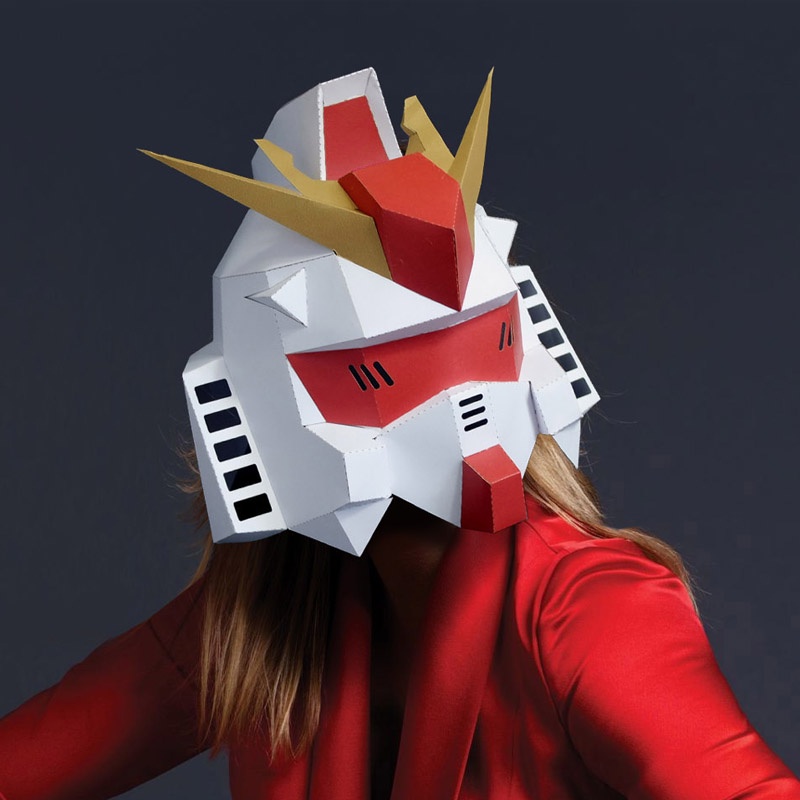 Modelo De Papel Modelo De Papel Máscara De Casco Creativo Robot Traje