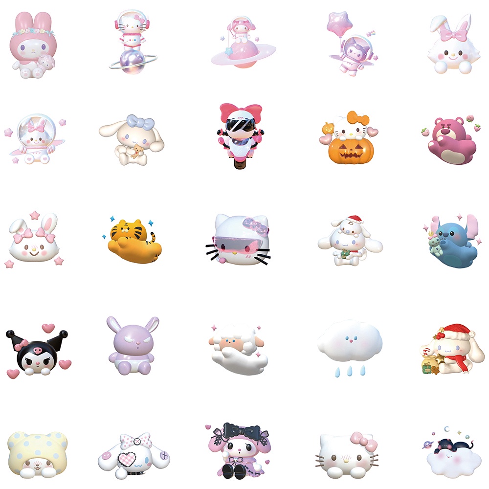 Sanrio 50 Pegatinas De Dibujos Animados Impermeables Para Casco Taza De ...