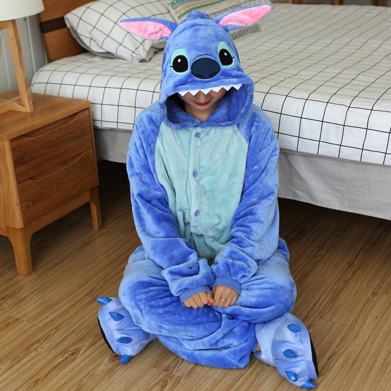 MJC - Pijama de disfraz de una pieza para hombre de Lilo and Stitch (CH/M)  azul, Azul