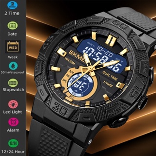 Reloj deportivo digital para hombre Temporizador de cuenta regresiva 50M  Impermeable Dual Time LED Back Light