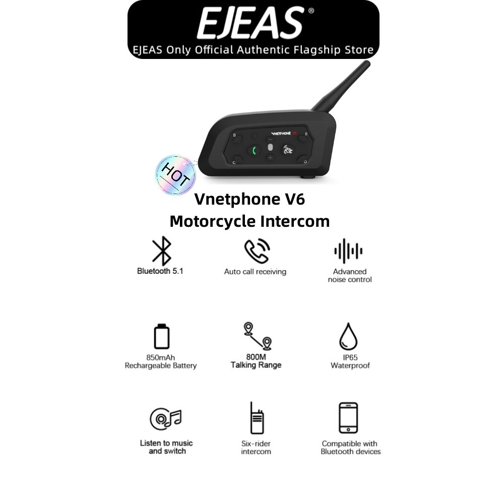 Intercomunicadores para casco EJEAS V6 PRO $58 Envíos a nivel