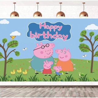 Cumpleaños de Peppa Pig, Banner de cumpleaños de Peppa, Telón de