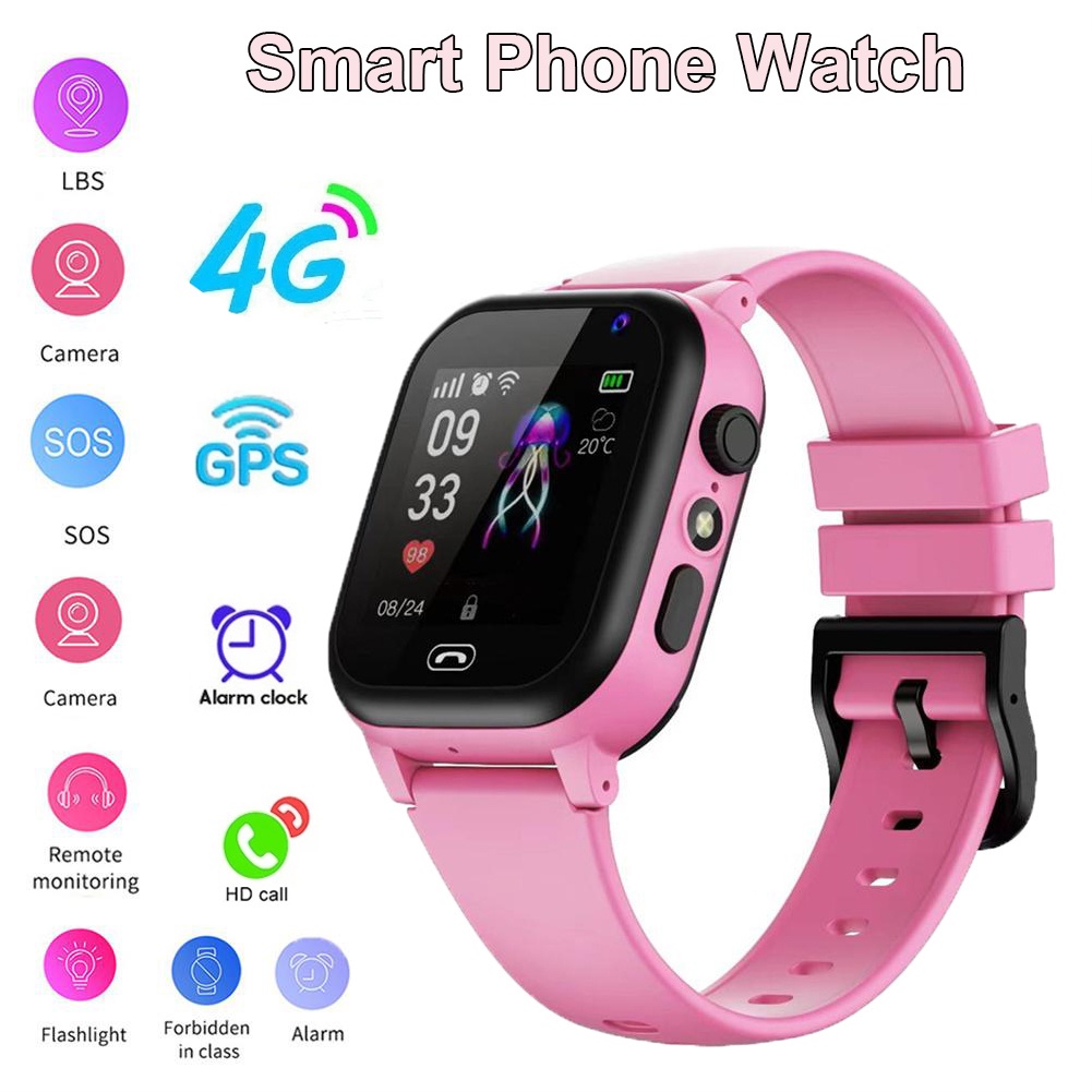 Reloj Inteligente Para Niños 4G Localización GPS Llamada Tarjeta Sim  SmartWatch Cámara Impermeable Niñas Relojes