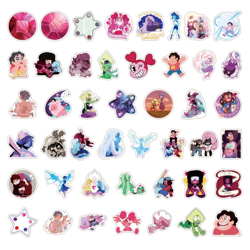 T Steven Universe Pegatinas 50 Unids Set Spoof Family De Dibujos Animados Calcomania Para Juguetes Shopee Mexico