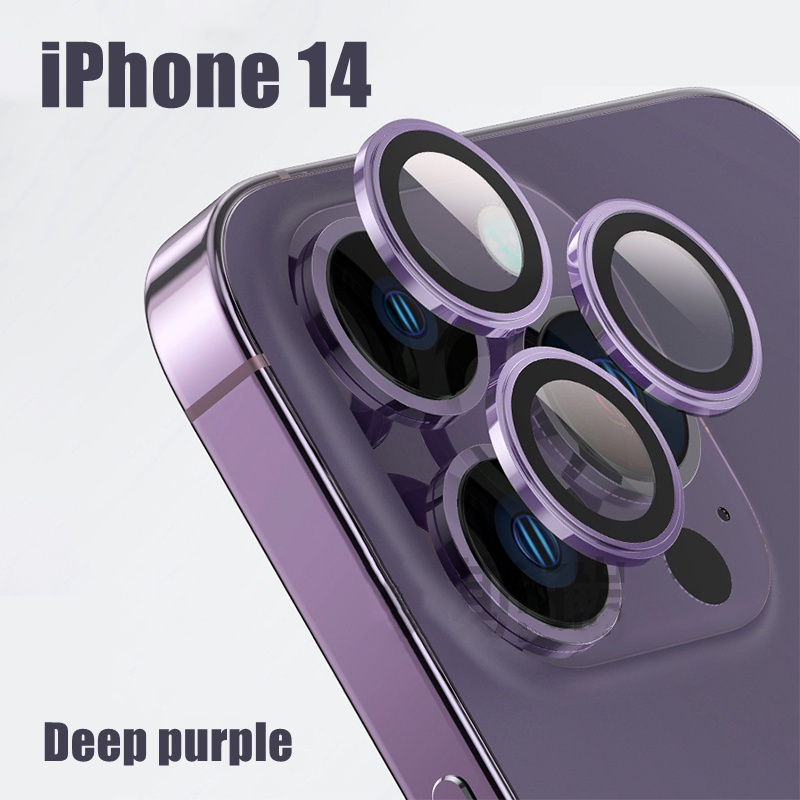 Paquete de 4 protectores de lente de cámara compatibles con iPhone 14/14  Plus, protector de pantalla de vidrio templado HD antiarañazos para iPhone  14