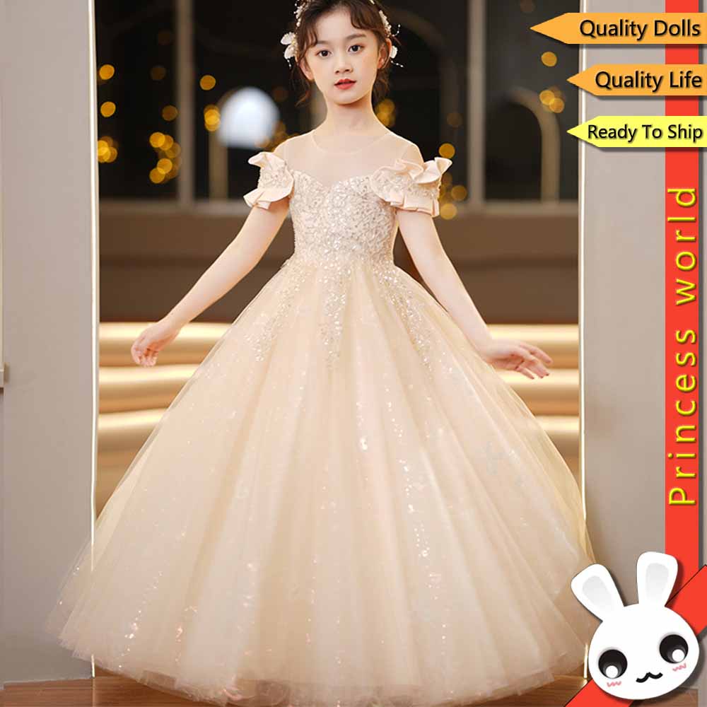 Vestido De Princesa Para Niñas Con Corona, Varita, Guantes Y Accesorios – Disfraz De Gala Para Fiestas, Cosplay Y Bodas, Tallas 3-10 Años