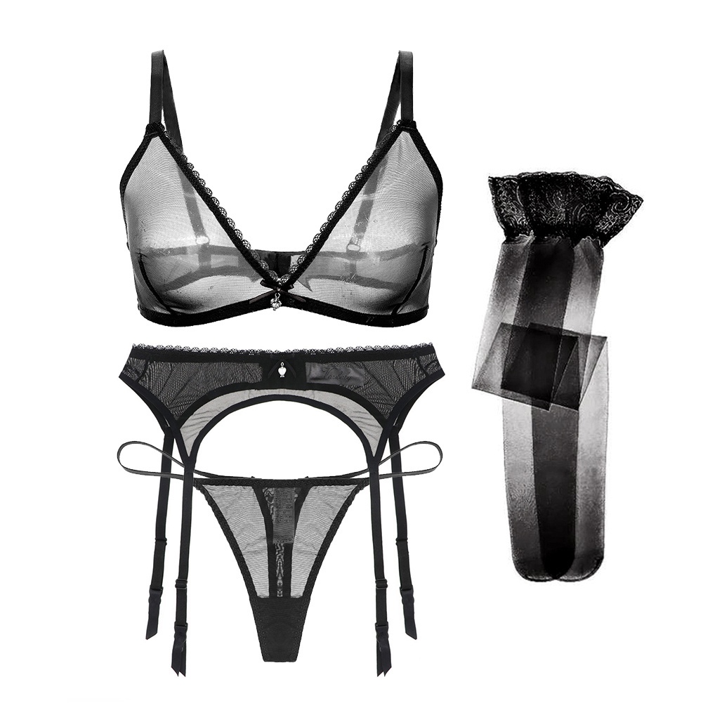 Varsbaby Sexy Conjunto De Sujetador Transparente Mujer Lenceria Sin Costuras Comodo Aros Cinturon De Liga Bragas Transparentes Tanga Comodas Medias Ropa Interior S XXL Shopee Mexico