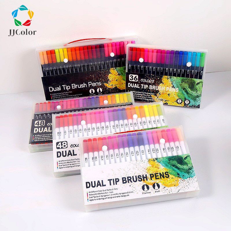 Kit De Plumones Punta Pincel De 12 Colores De Doble Punta , Marcadores De  Arte Para Dibujar , Escuelas , Suministros , Papelería