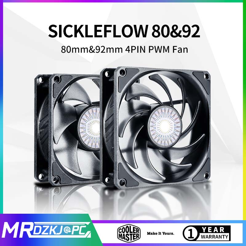 Ventola Cooler Master SickleFlow 80 – 2500 RPM, 4 Pin PWM, Flusso Ottimizzato, Nera