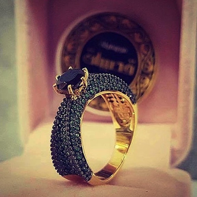 Anillo compromiso piedra discount negra