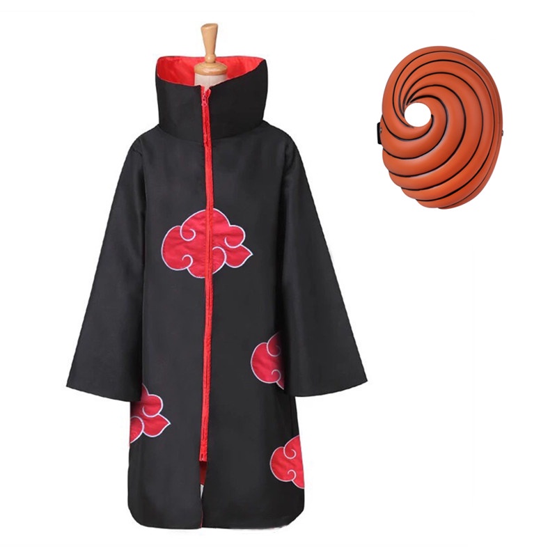 Anime Cosplay Naruto Capa Máscara De Fibra De Poliéster Uchiha Tobi ...