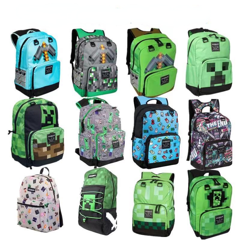 Minecraft Azulejo Mochila Escolar Bolsas Portátil Bolsa De Viaje Casual  Niños 43cm