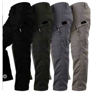 Negro Pantalones cargo Hombres Moda Joggers Harén Streetwear Hombre De tela  ancha Mulit Pocket Linen Pantalones tácticos militares