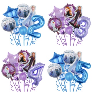 1 Juego de globos de aluminio de Disney Frozen Elsa Olaf para cumpleaños de  niña