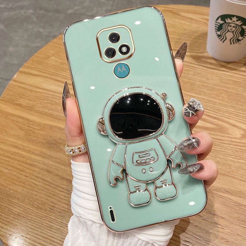 Motorola Moto E7 E7 Plus Astronauta Soporte Plegable Funda Para Teléfono  Para Chapado De Lujo Cuadrado Suave A Prueba De Golpes Cubierta Trasera