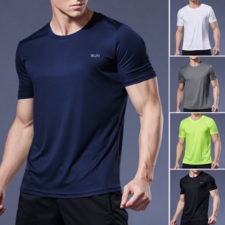 Camiseta Deportiva Gym Hombre Letra Estampado Playera Fit