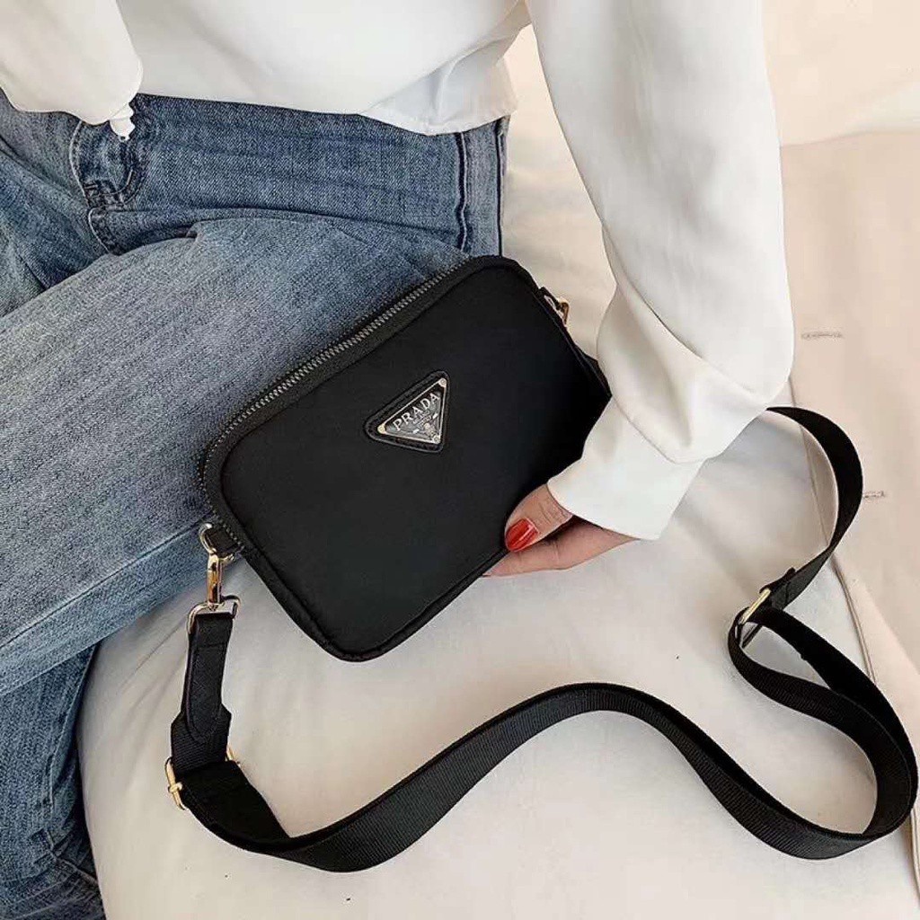 Cartera De Nailon De Moda Para Mujer Bolsa Prada | Shopee México