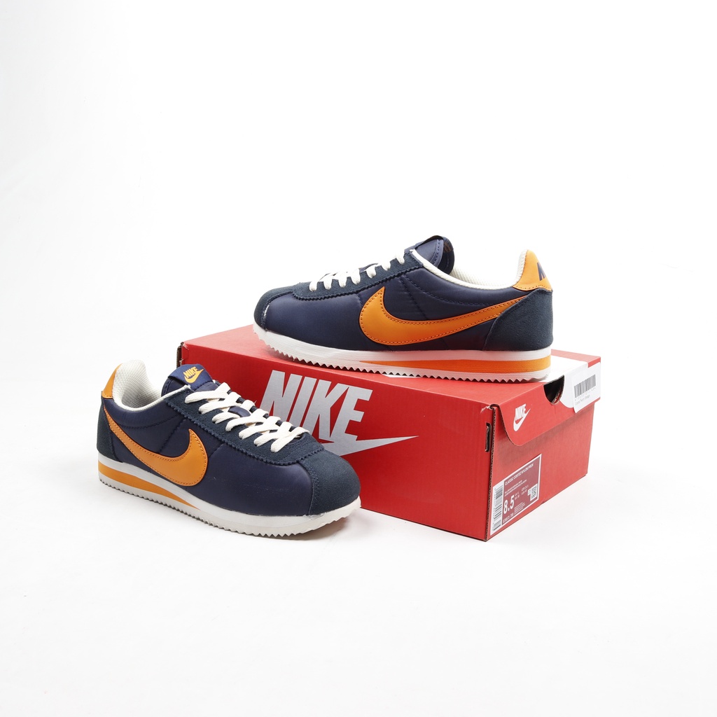 OFBK) Nike Cortez Classics Nylon azul marino naranja zapatos | Shopee