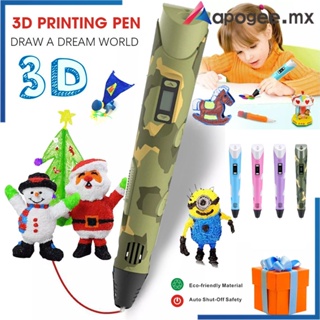 Bolígrafo 3D para niños, Pluma de impresión de dibujo con pantalla LCD,  Compatible con filamento PLA, juguetes para niños, regalo de Navidad y