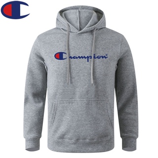 Sudadera Hoodie Champion Hombre Logo Clásico En Blanco