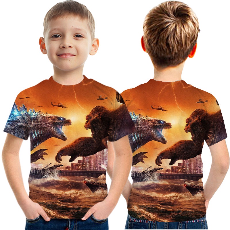Godzilla Vs Camiseta Con Estampado Gráfico King Kong (Edades - Main Image