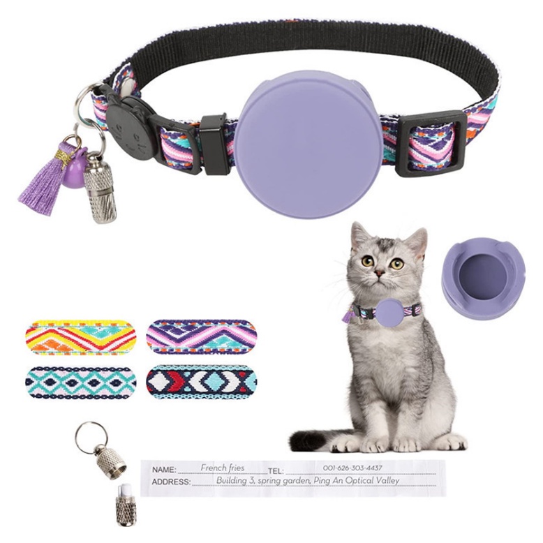 AirTag Cat Puppy Collar De Gato Integrado GPS Reflectante Con Soporte De Etiqueta De Aire Y Campana Collares Con Rastreador Ligero Para Gatitos Y Cachorros Shopee Mexico