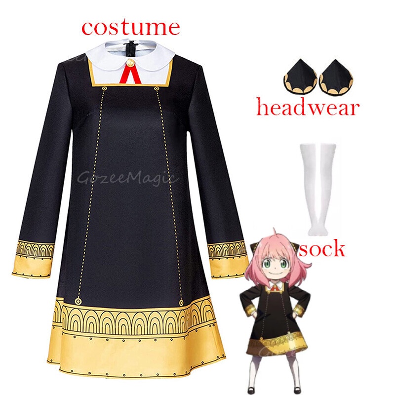 Disfraz De Halloween Para Niñas - 8 Piezas, Vestido Negro Con Peluca Y Accesorios, Tallas 3-14 Años