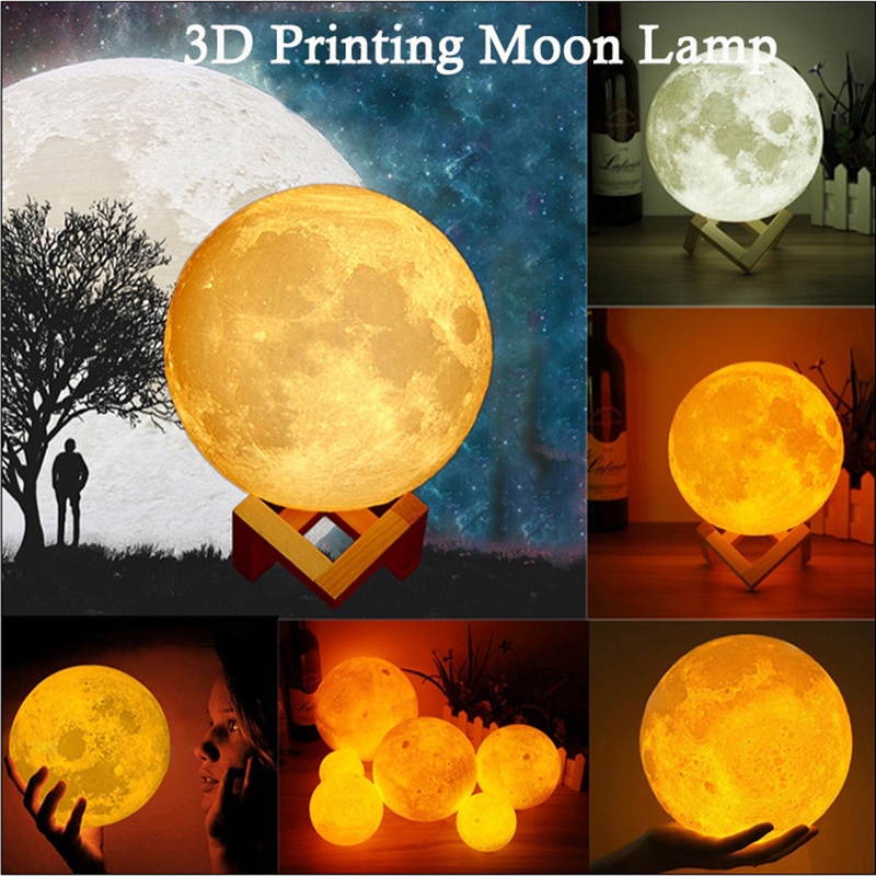 Lampara Luna 3d Mesa Noche