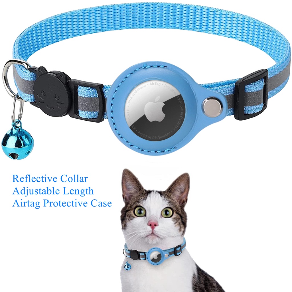  Miayaya Collar de gato para AirTag con Bluetooth y rastreador  de gatos, collar reflectante con GPS y soporte AirTag, collares de gato  ligeros para niñas, niños, gatos, gatitos, cachorros, mascotas pequeñas (