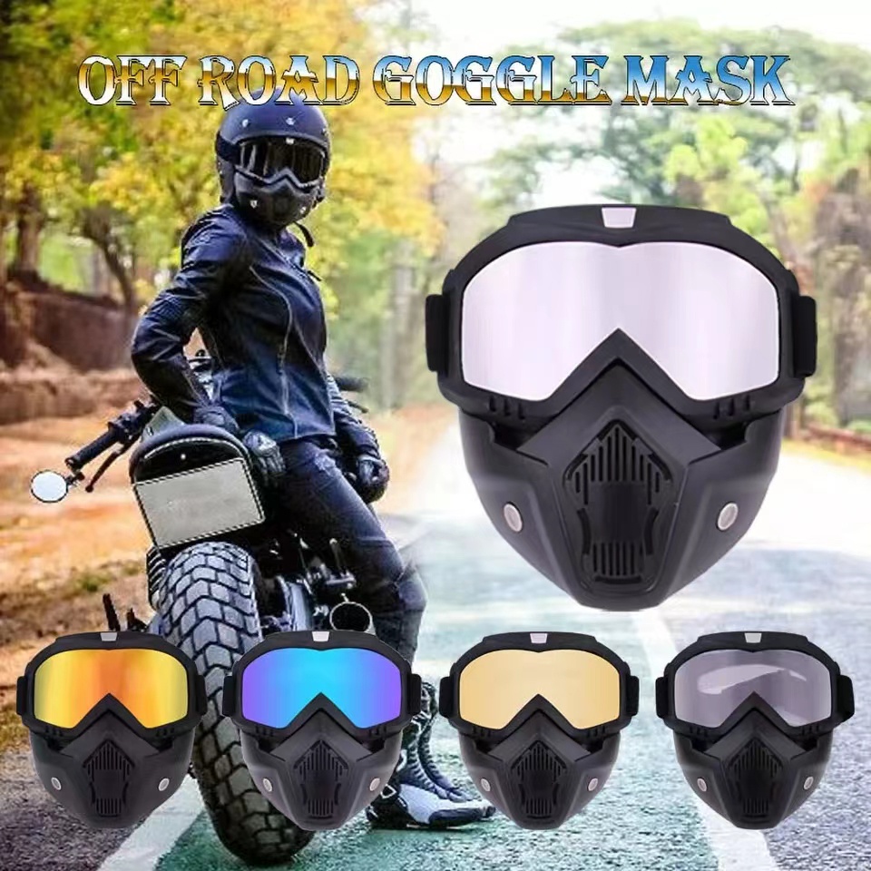 Gafas de moto cross, gafas de esquí para hombre y mujer, anti-UV, a prueba  de viento, a prueba de po JM