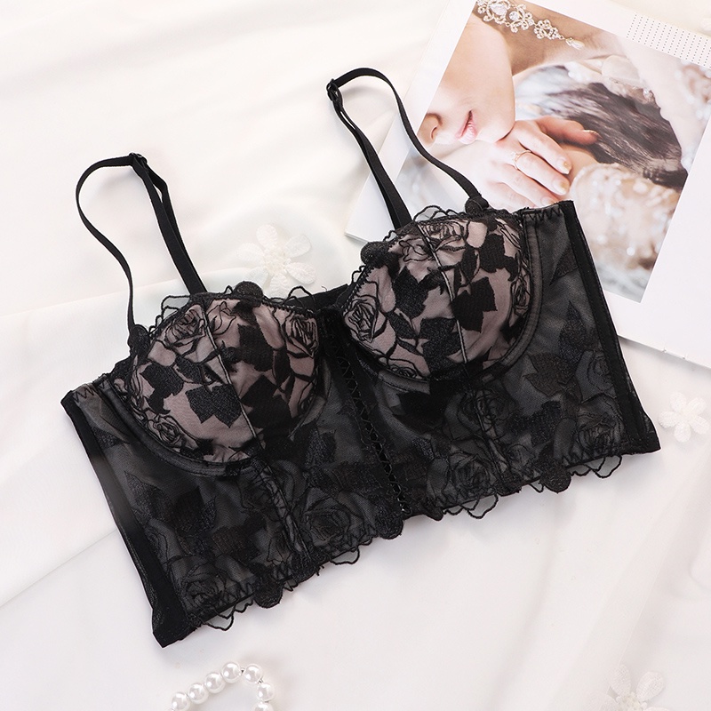 thumbnail image 1 of 1/2 Taza De Sujetador Bordado De Encaje Suave Con Acolchado Levantamiento De Senos Anti Flacidez Sexy Moda Para Las Mujeres, 1 of 5