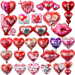 Conjunto de decoración de San Valentín con 50 globos rojos en forma de  corazón para aniversario de bodas, celebración romántica de San Valentín,  Día d