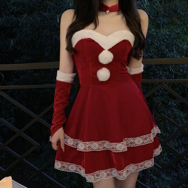 Vestido Superior De Tubo Rojo De Navidad De Año Nuevo Para Mujeres