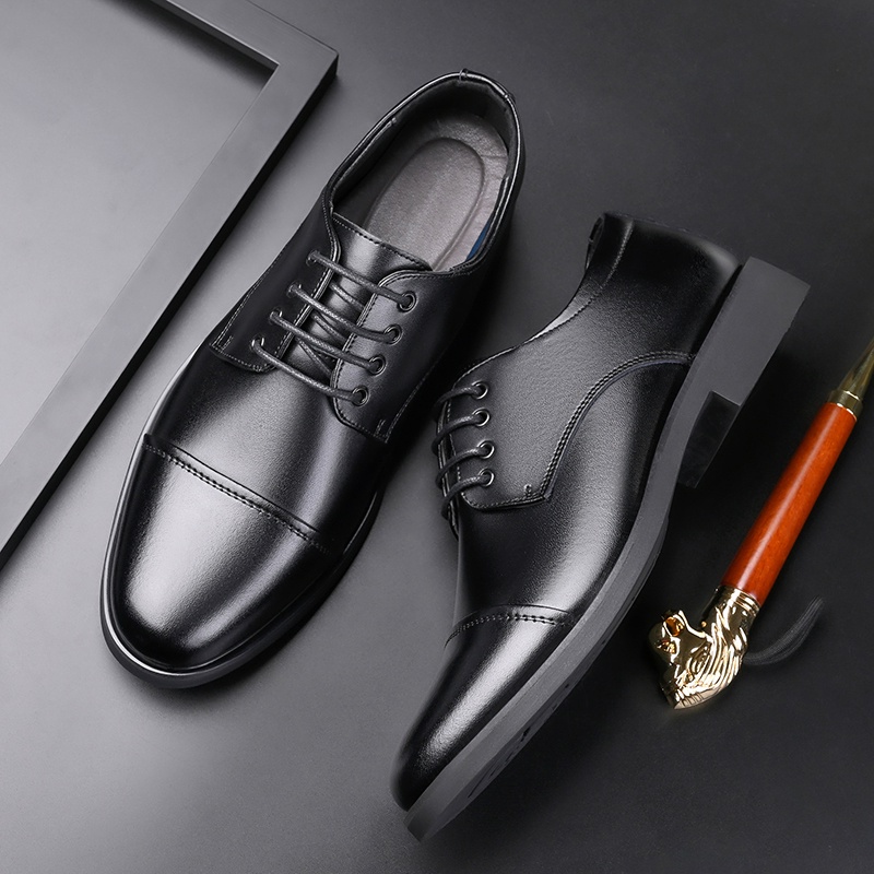  Zapatos Oxfords para hombre Zapatos casuales Zapatos de traje  Zapatos casuales Masculinos de encaje de boda de cuero de los hombres  Zapatos de vestir cómodos Hombres Tamaño 9, Negro - 