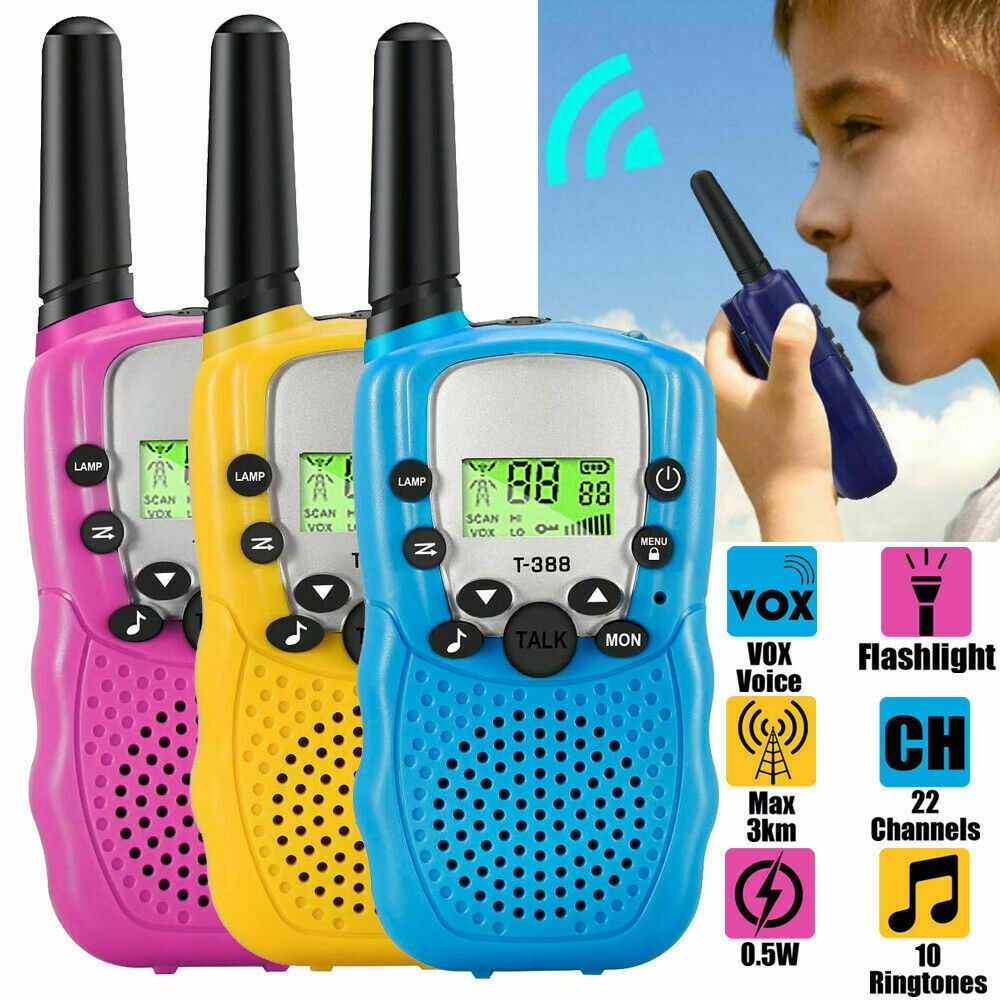 Walkie-talkie portátil T388 para niños, receptor de Radio, regalo de  cumpleaños