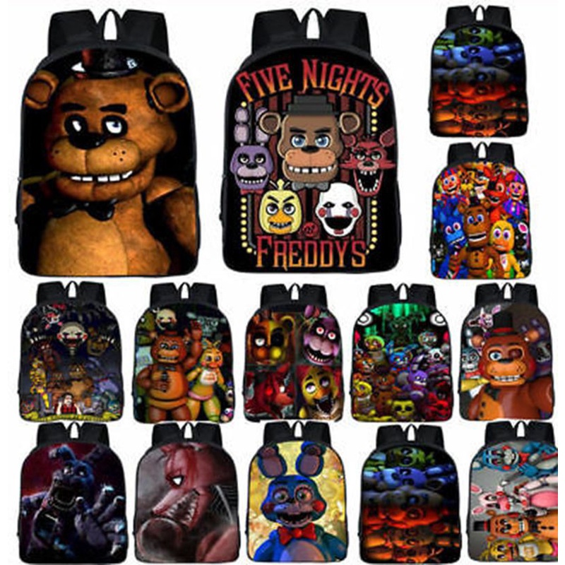 FNAF Five Nights At Freddy s Mochila Negro Anime Mochilas Ninos Ninas Bolsa Escolar Viaje Portatil Satchel